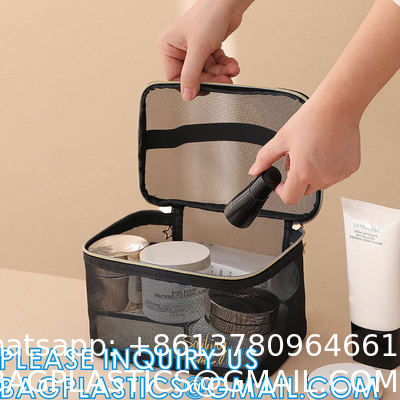 Mesh Makeup Cosmetic Bag Portable Travel Organizing Zipper Pouch Toiletries Pouches Home Office Accessories
