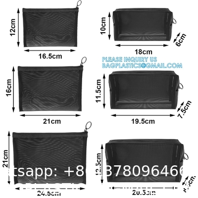 Mesh Makeup Cosmetic Bag Portable Travel Organizing Zipper Pouch Toiletries Pouches Home Office Accessories
