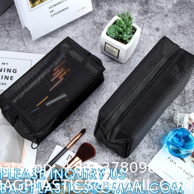 Mesh Makeup Cosmetic Bag Portable Travel Organizing Zipper Pouch Toiletries Pouches Home Office Accessories