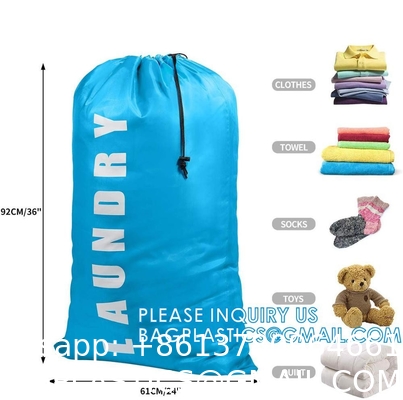 Recycle Zippered Foldable Laundry Bag Logo Extra Large Travel Laundry Bag with Handles and Drawstring Closure
