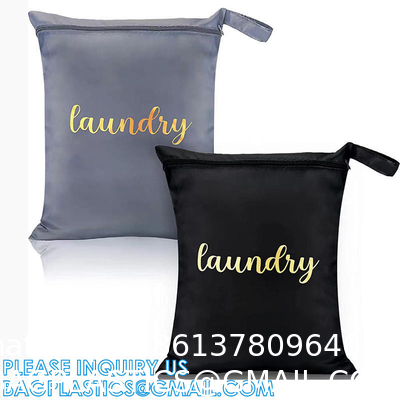 Recycle Zippered Foldable Laundry Bag Logo Extra Large Travel Laundry Bag with Handles and Drawstring Closure