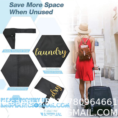 Recycle Zippered Foldable Laundry Bag Logo Extra Large Travel Laundry Bag with Handles and Drawstring Closure