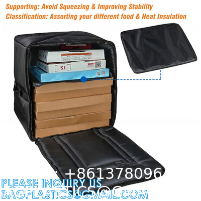 Pizza Carrier Insulated Bags, Food Delivery Bag, Ice Cooling Thermal Thermo Lunch Bag With Logo, Takeaway