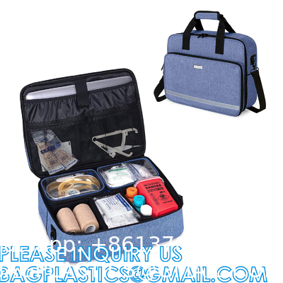 Portable Trauma Emergency Bag Medical Shoulder Bags First Aid Kit Bag, Medical Supplies with Fixed Pockets