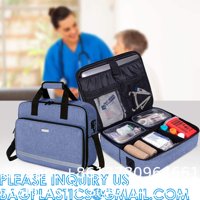 Portable Trauma Emergency Bag Medical Shoulder Bags First Aid Kit Bag, Medical Supplies with Fixed Pockets