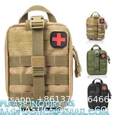 Outdoor Utility Bags, Camping Hiking Empty Tactical Molle Medical First Aid Kit Waist Pouch Bag for Storage