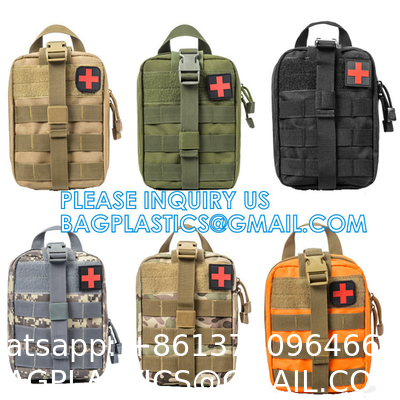 Outdoor Utility Bags, Camping Hiking Empty Tactical Molle Medical First Aid Kit Waist Pouch Bag for Storage