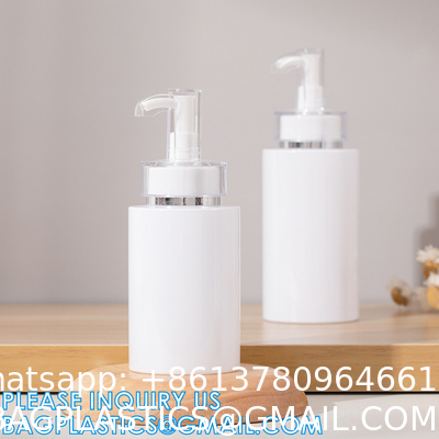 Shampoo Pump Bottle, Luxury Silver Cosmetic Packaging Face Cream Serum Essence Lotion Dispenser Pump Bottle