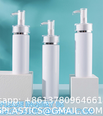 Shampoo Pump Bottle, Luxury Silver Cosmetic Packaging Face Cream Serum Essence Lotion Dispenser Pump Bottle