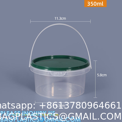 Heavy Duty Round Square Handle Bucket for Paint Chemical Ice Food Flowers, container barrel with handle