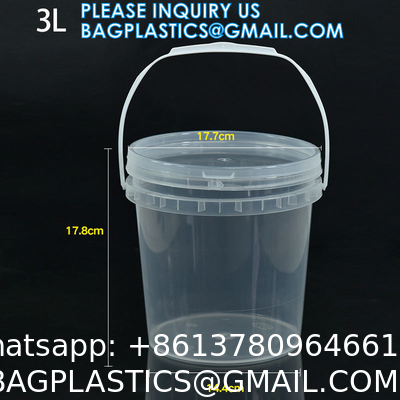 Heavy Duty Round Square Handle Bucket for Paint Chemical Ice Food Flowers, container barrel with handle