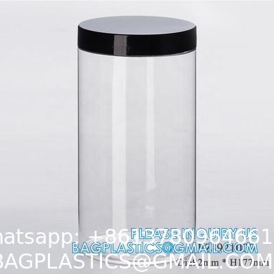 27 Ounce Plastic Jars With Lids, 3 Pack Food Storage Containers Airtight, Clear Containers For Organizing