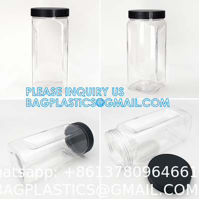 27 Ounce Plastic Jars With Lids, 3 Pack Food Storage Containers Airtight, Clear Containers For Organizing