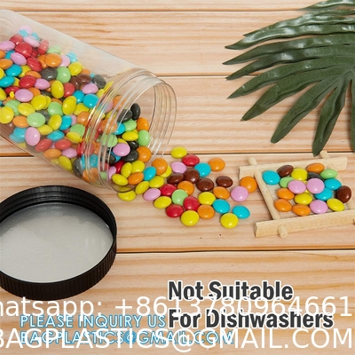 27 Ounce Plastic Jars With Lids, 3 Pack Food Storage Containers Airtight, Clear Containers For Organizing