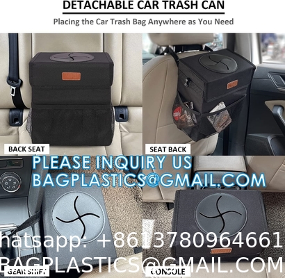 Car Trash Bags, Garbage Bag Hanging Detachable Bag for Car Trash Bag Hanging Back Seat Car Bag for Outdoor