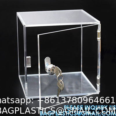 Storage Organizer Box Containers, Acrylic Box With Lock, Toy Display Case Box, Lucite Storage Box Container