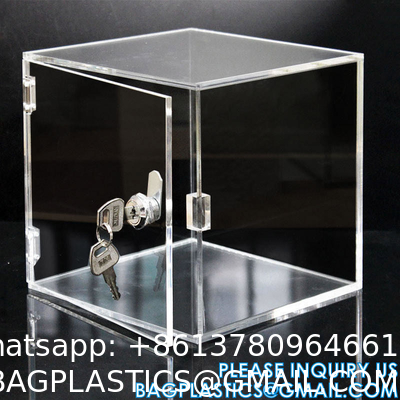 Storage Organizer Box Containers, Acrylic Box With Lock, Toy Display Case Box, Lucite Storage Box Container
