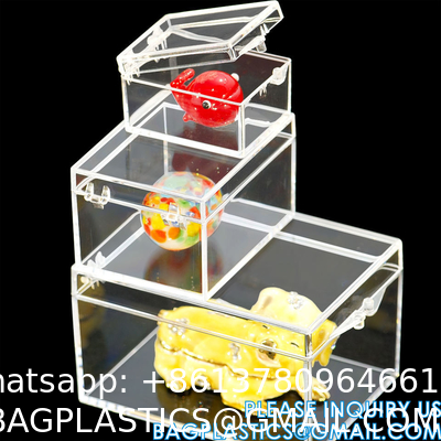 Storage Organizer Box Containers, Acrylic Box With Lock, Toy Display Case Box, Lucite Storage Box Container