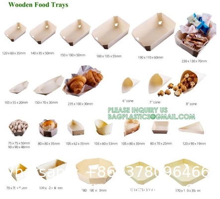Wooden Food Packaging Box Cake Dessert Container With Plastic Cover, Take Out Pastry Cake Lunch Sushi Tray