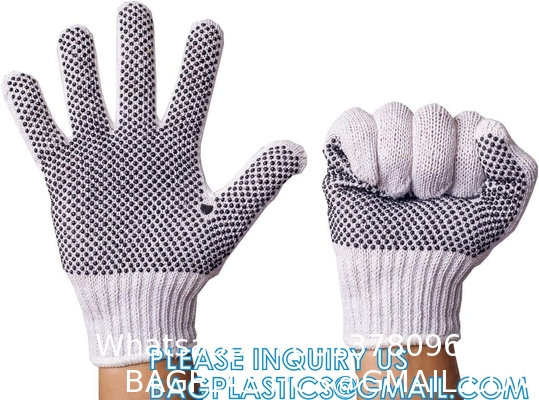 Cotton PVC Dotted Safety Garden Working Gloves Cotton Working Gloves, Safety Work Gloves for Industrial Work