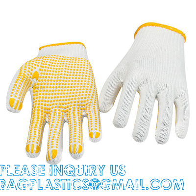 Cotton PVC Dotted Safety Garden Working Gloves Cotton Working Gloves, Safety Work Gloves for Industrial Work