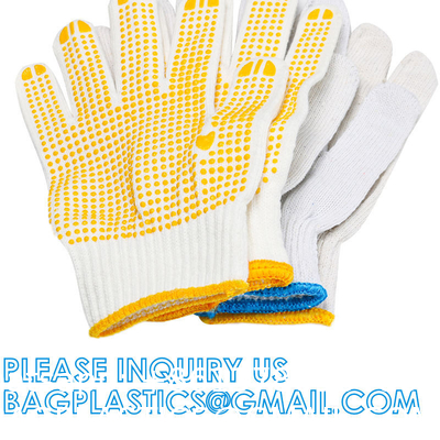Cotton PVC Dotted Safety Garden Working Gloves Cotton Working Gloves, Safety Work Gloves for Industrial Work
