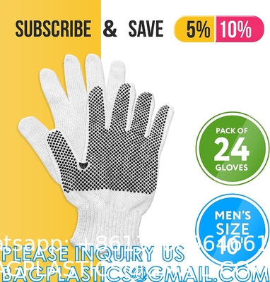 Cotton PVC Dotted Safety Garden Working Gloves Cotton Working Gloves, Safety Work Gloves for Industrial Work