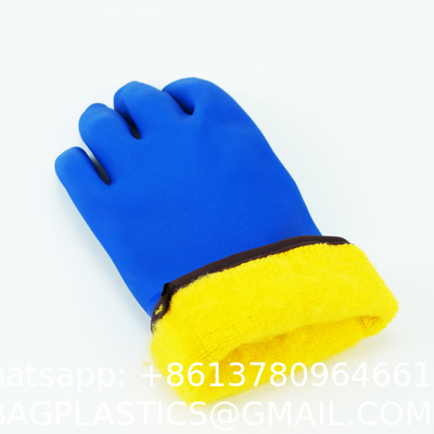 Grip Grain Finish Hand Pvc Heavy Duty Industrial Safety Working Gloves Cotton Liner Orange Full Coated Pvc Dip Gloves