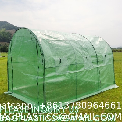Portable Plant GreenHouse Zippered Door Windows, Galvanized Steel Hoops, Glass Greenhouse, Polycarbonate Greenhouse