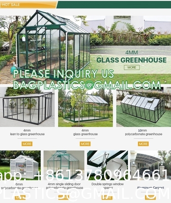 Portable Plant GreenHouse Zippered Door Windows, Galvanized Steel Hoops, Glass Greenhouse, Polycarbonate Greenhouse