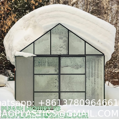 Portable Plant GreenHouse Zippered Door Windows, Galvanized Steel Hoops, Glass Greenhouse, Polycarbonate Greenhouse