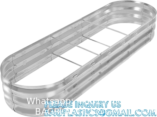 Planter Boxs, Garden Boxes, Galvanized Steel Raised Garden Bed Kit Planter Raised Box With Safety Rubber Edging Strip