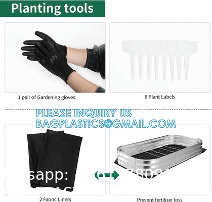 Planter Boxs, Garden Boxes, Galvanized Steel Raised Garden Bed Kit Planter Raised Box With Safety Rubber Edging Strip