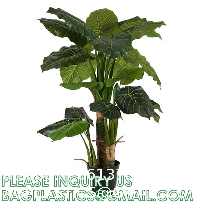 Artificial Monstera Deliciosa Plant 37" Fake Tropical Palm Tree, Perfect Faux Swiss Cheese Plants in Pot