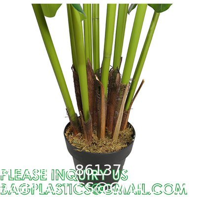 Artificial Monstera Deliciosa Plant 37" Fake Tropical Palm Tree, Perfect Faux Swiss Cheese Plants in Pot