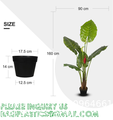 Artificial Monstera Deliciosa Plant 37" Fake Tropical Palm Tree, Perfect Faux Swiss Cheese Plants in Pot