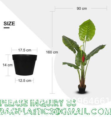 Artificial Monstera Deliciosa Plant 37" Fake Tropical Palm Tree, Perfect Faux Swiss Cheese Plants in Pot