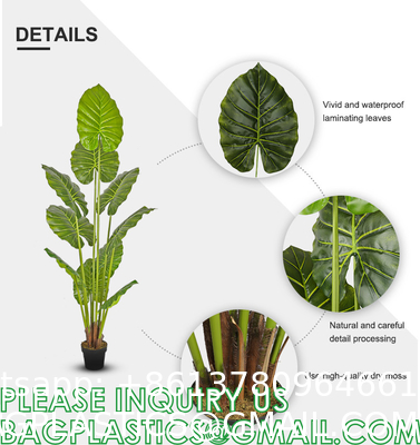 Artificial Monstera Deliciosa Plant 37" Fake Tropical Palm Tree, Perfect Faux Swiss Cheese Plants in Pot