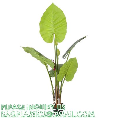 Fake Colocasia Esculenta, Plastic variegata artificial Taro, Subtropics Faux Swiss Cheese Plant For Home Garden Office