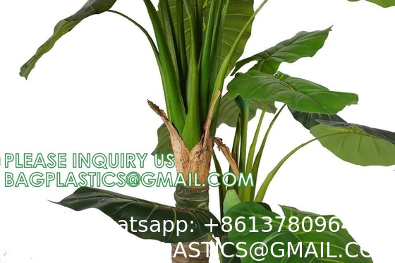 Fake Colocasia Esculenta, Plastic variegata artificial Taro, Subtropics Faux Swiss Cheese Plant For Home Garden Office