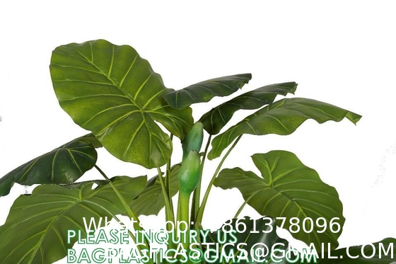 Fake Colocasia Esculenta, Plastic variegata artificial Taro, Subtropics Faux Swiss Cheese Plant For Home Garden Office