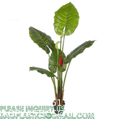 Fake Colocasia Esculenta, Plastic variegata artificial Taro, Subtropics Faux Swiss Cheese Plant For Home Garden Office