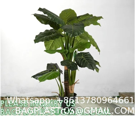 Fake Colocasia Esculenta, Plastic variegata artificial Taro, Subtropics Faux Swiss Cheese Plant For Home Garden Office