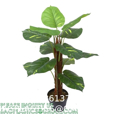 Fake Colocasia Esculenta, Plastic variegata artificial Taro, Subtropics Faux Swiss Cheese Plant For Home Garden Office