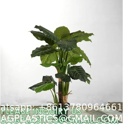 Fake Colocasia Esculenta, Plastic variegata artificial Taro, Subtropics Faux Swiss Cheese Plant For Home Garden Office