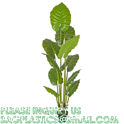 Fake Colocasia Esculenta, Plastic variegata artificial Taro, Subtropics Faux Swiss Cheese Plant For Home Garden Office