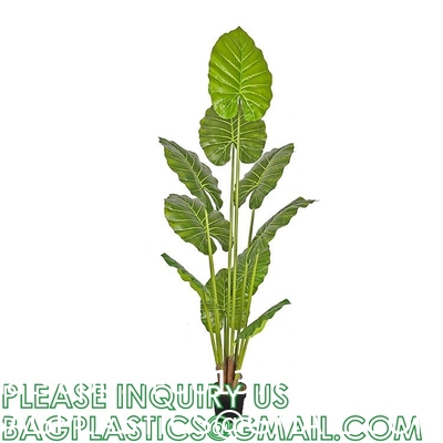 Fake Colocasia Esculenta, Plastic variegata artificial Taro, Subtropics Faux Swiss Cheese Plant For Home Garden Office
