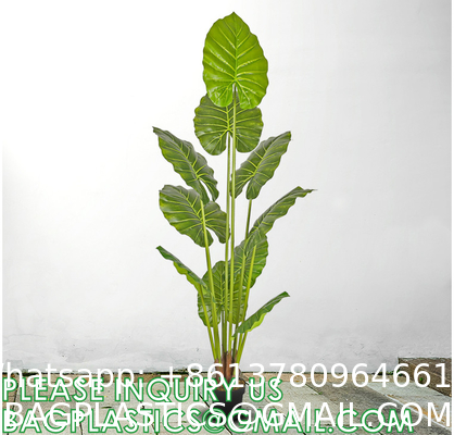 Fake Colocasia Esculenta, Plastic variegata artificial Taro, Subtropics Faux Swiss Cheese Plant For Home Garden Office