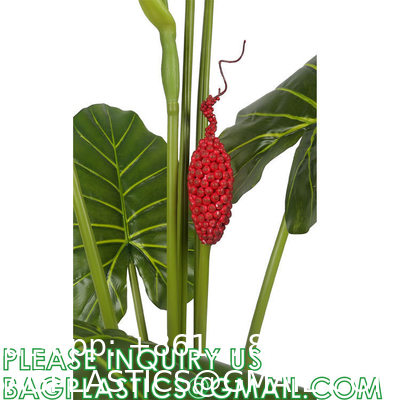 Fake Colocasia Esculenta, Plastic variegata artificial Taro, Subtropics Faux Swiss Cheese Plant For Home Garden Office