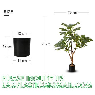 Real Touch 120cm Artificial Tree Bonsai Plant Fig Tree Ficus Carica Decorative Tree Artificial Plant Home Decor